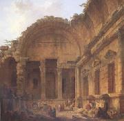 ROBERT, Hubert Interior of the Temple of Diana at Nimes (mk05) oil painting picture wholesale